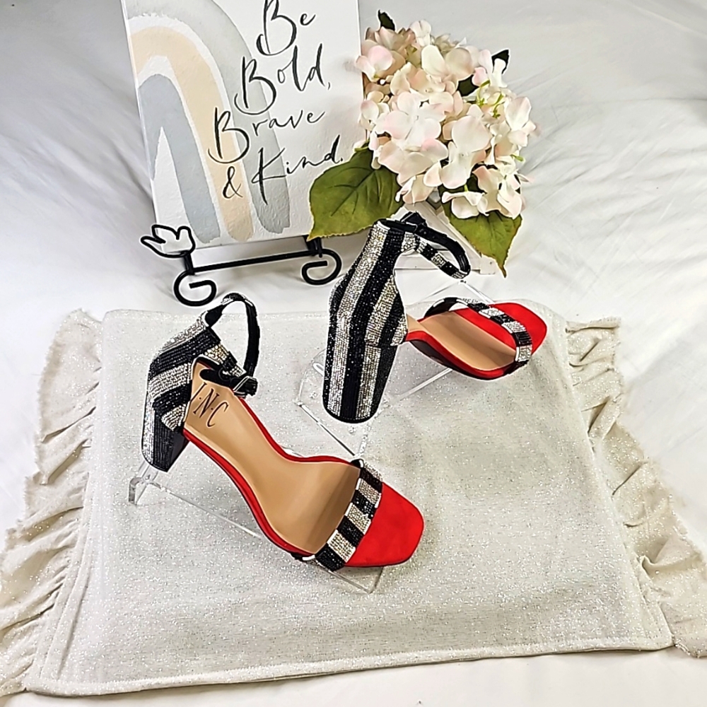 INC Black Red Stiletto Heels Elegant Wear Office wear Career Wedding - Picture 2 of 16